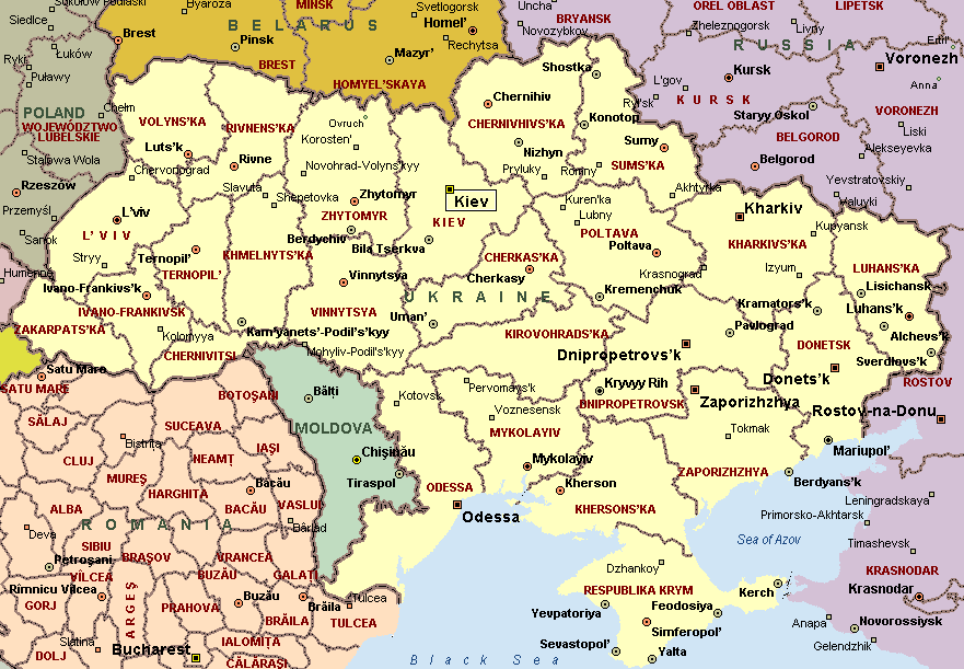 Ukraine Provinces Map